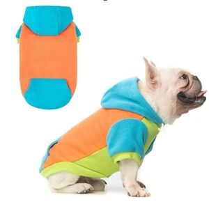 BEAUTYZOO Fleece Dog Hoodie Sweatershirt with Pocket and Leash Hole, Stretchy Sm
